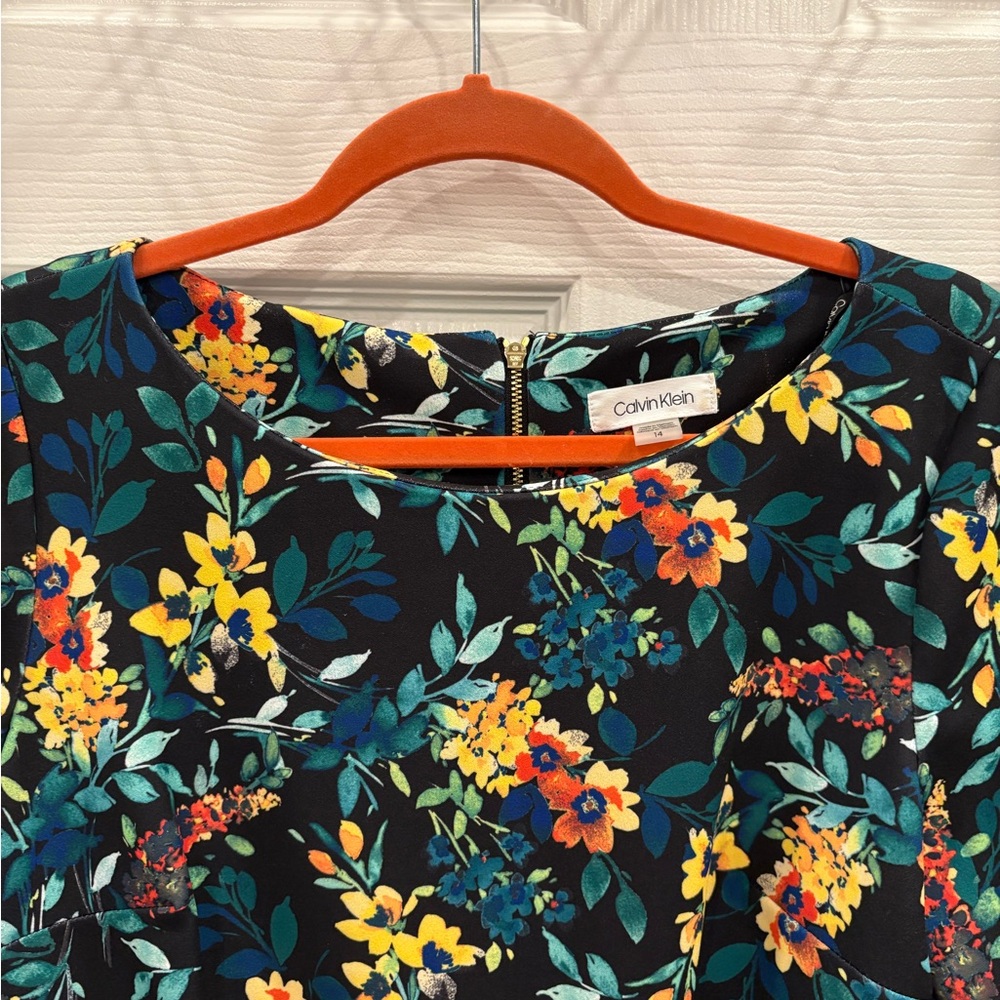 Calvin Klein Black Floral Dress - Picture 6 of 11